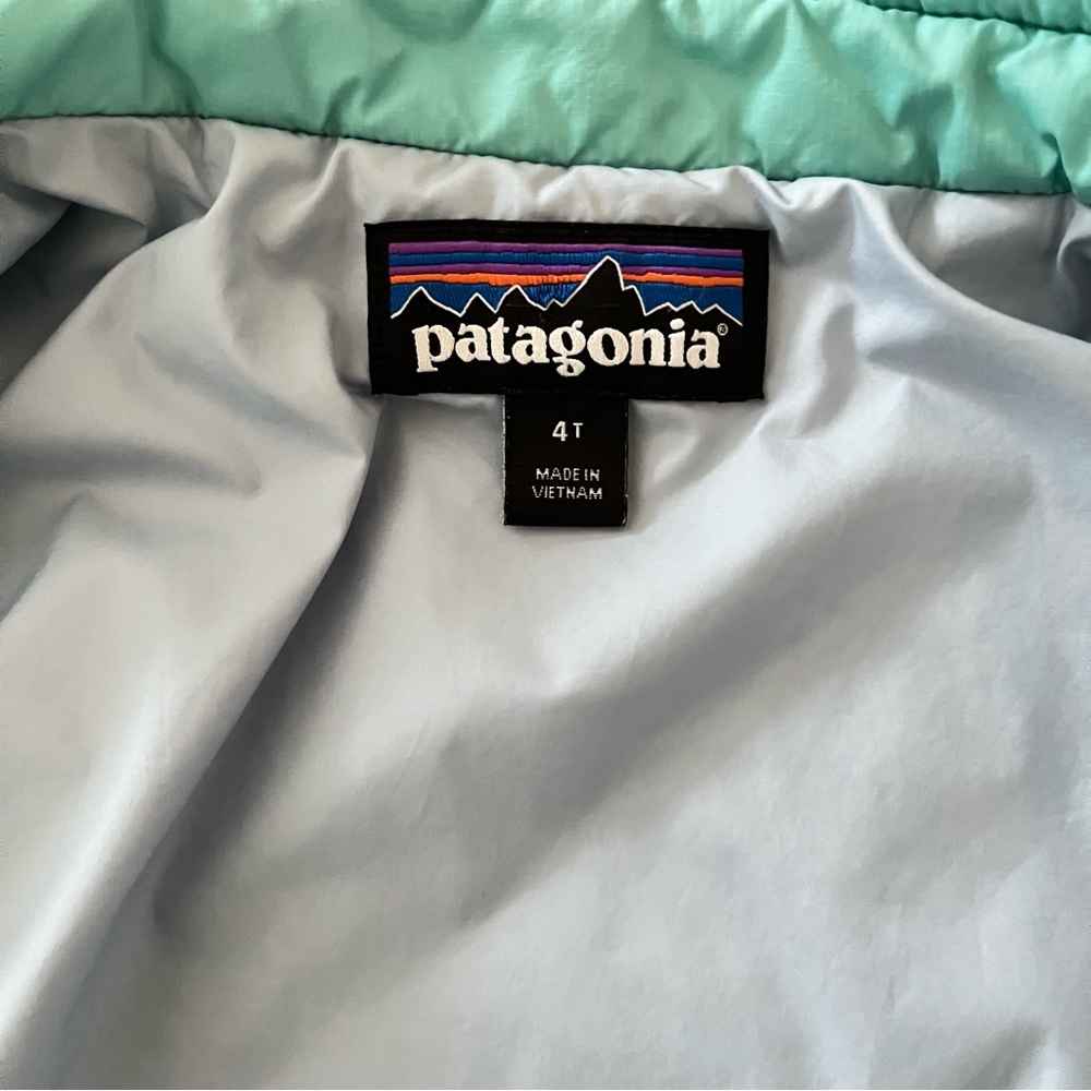 Like New 🆕 Patagonia Nano Puff Diamond Quilt Jacket 4T MINT GREEN - Picture 3 of 6